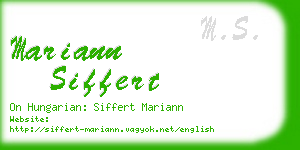 mariann siffert business card